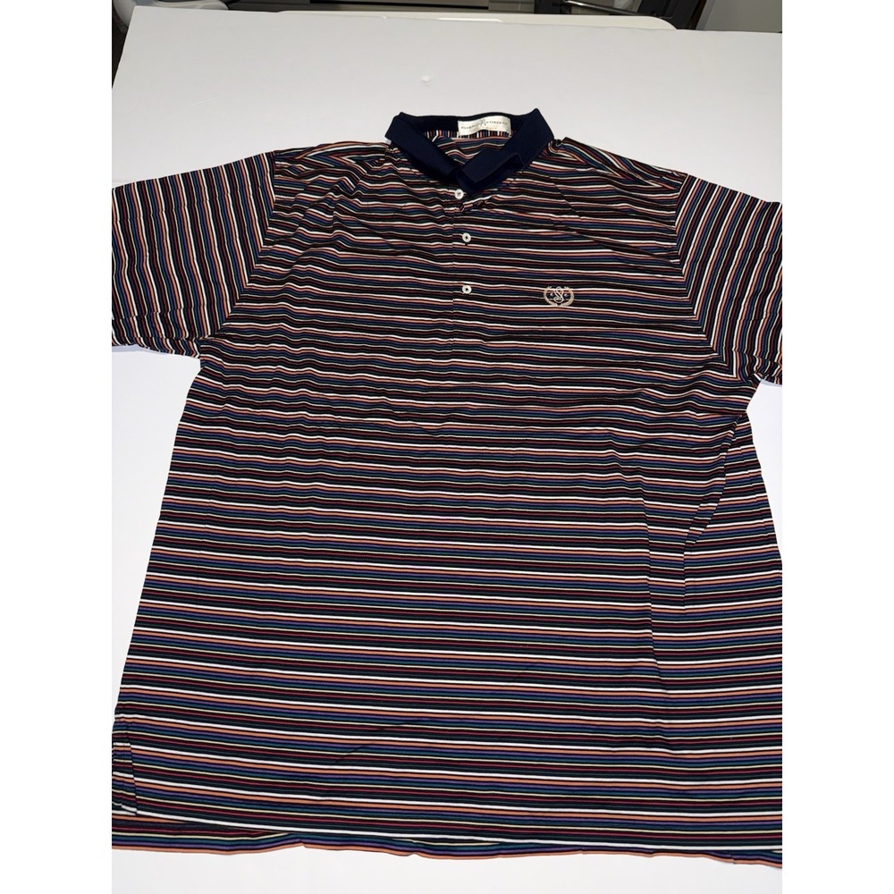 Fairway & Greene Men XXL Polo Shirt Multicolor Striped 100% Mercerized Cotton